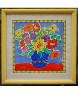 Sally Huss Signed Original Hand Painted Print Bright Yellow Floral Still... - $164.11 CAD