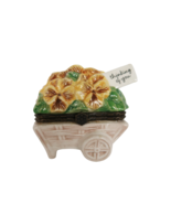 Flower Cart Trinket Box Ceramic Treasure Keepsake Hallmark Thinking Of You - $372.45 MXN