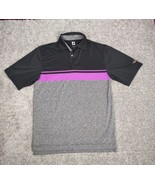 Footjoy Polo Shirt Mens Large Black Purple Kalispel Golf Country Club - $21.99