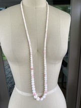 RARE 14K GOLD 6.35- 12mm ANGEL SKIN CORAL BEAD CORAL NECKLACE 42”/ 92.3g - $1,188.00