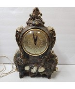 Lanshire Rock Mantle Clock Electric Vintage Vomit Non-Working Brown Resin - £44.82 GBP