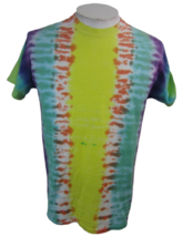 Gildan tie dye T Shirt Unisex vertical stripe multicolor cotton sz M p2p... - £10.27 GBP