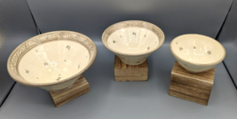 Vtg Marked Hand Thrown Studio Pottery Nesting Bowls set of 3 Singed Crea... - $460.52 MXN