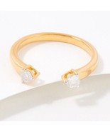 0.20CT Round Lab-Created Diamond Open Cuff Ring 14K Yellow Gold Plated S... - $170.62