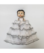 Vintage Betty Boop Doll White Silver Gown Dress Earrings Necklace 12&quot; - £47.27 GBP