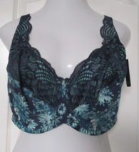 Modern Movement Blue Floral Print Bra Underwire Size 44DDD - £15.72 GBP