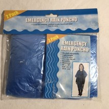 Emergency Rain Ponchos (2pk) Hooded Reusable 50”in. X 40”in. Lightweight - £6.79 GBP