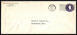 1946 US Cover - Bogert &amp; Carlough Co, Paterson, New Jersey to Springfield, MA S3 - £2.21 GBP