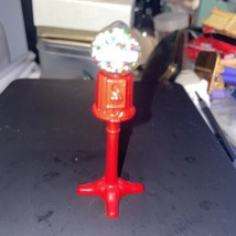 VTG Dollhouse Miniature Red Enamel Paint Metal Glass Gumball Machine Diorama - £6.18 GBP