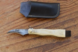 damascus custom made mushroom folding knife From The Eagle Collection A4883 - $39.59