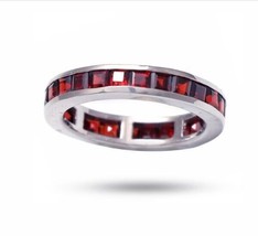 Natural 925 Sterling Silver Red Garnet Gemstone Ring, Best Birthday Gift - £47.60 GBP