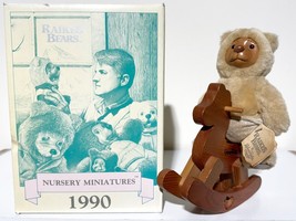 1990 Raikes Bears Nursery Miniatures Ben Plush Bear &amp; Rocking Horse w/ Box &amp; Tag - £13.39 GBP
