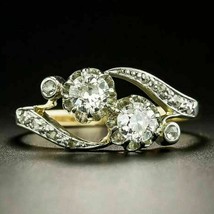 2.20CT Simulated Diamond Bypass Vintage Art Deco Ring Yellow Gold Plated... - $112.19