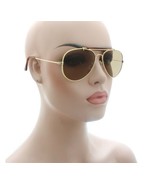 Classic Pilot Sunglasses Men Women Metal Frame Brown Glass Lens Brown Br... - $16.44