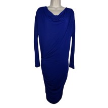 Athleta Womens Dress Small Blue Stretch Solstice Casual Cowl Neck Long S... - $16.29