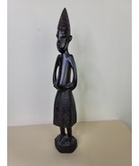 Hand Carved Figure of Man Dark Wood Africa 13&quot; - £31.15 GBP