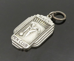 DIEGES &amp; CLUST 925 Silver - Vintage Antique Men Club Bowling Pendant - PT16453 - £43.31 GBP