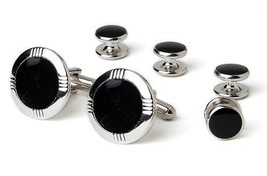 Faux Black Onyx Staggered Lines, On Wide Bezel / Silver - $57.92