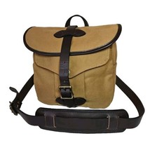 Filson Rugged Twill Field Bag 230 Small Tan Leather Messenger Crossbody USA - £300.51 GBP