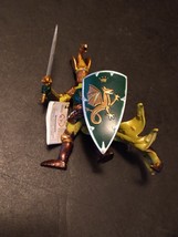 Papo Green Dragon Knight w Sword &amp; Shield Fantasy Medieval Figure 2007 Figurine - £19.77 GBP