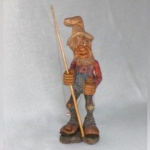 Vintage Handcrafted Wood Carving Figurine Old Redneck Fishing Day Roger ... - £132.64 GBP