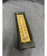 Vintage 2.5”x8” Celluloid? Wall or Room Thermometer Black/ Tan Fahrenhei... - £27.26 GBP