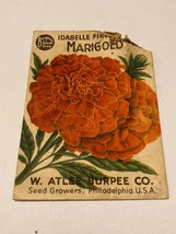 Antique Vtg Atlee Burpee Marigold Flower Seed Packet Minneapolis Mn - £7.87 GBP