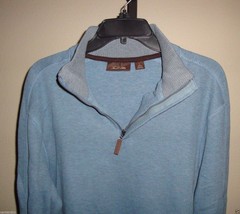 NWOT $69 Tasso Elba Men&#39;s Quarter Zip Mock Neck Sweater Blue Heather XL - £27.86 GBP