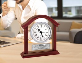 Wood Silver Clock Glass Anniversary New Home Wedding Retirement Gift Service - £67.54 GBP