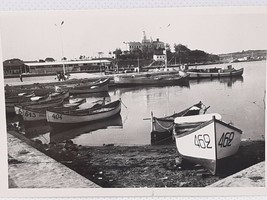 Wooden Boats on Shore &amp; at Dock Harbor Original Photo 1940&#39;s - £7.61 GBP