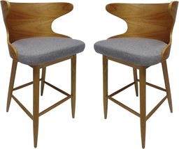 Truda Mid Century Modern Fabric Barstools By Christopher Knight Home |, ... - $128.96