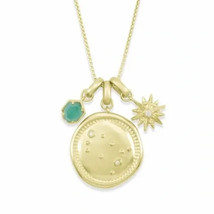 Kendra Scott Gold Capricorn Zodiac Horoscope Charm Necklace Set Adjustable - £54.37 GBP