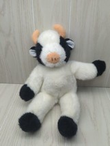Ty Classic 1992 Baby Clover Cow 11&quot; Plush Stuffed Beanie black white no bow - $12.86
