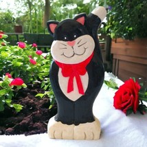 Black Cat Shelf Sitter Figure Farmhouse Whimsical Vintage 90s Hermitage ... - $22.75