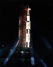 APOLLO 14 SATURN V AT NIGHT ROCKET TO THE MOON - 8X10 NASA PHOTOGRAPH RE... - $8.49
