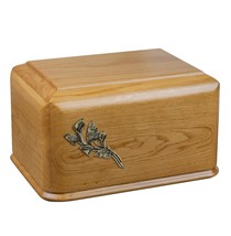 Solid Oak Cremation Urn for Adult Unique Memorial Funeral urn for Human Ashes (C - £133.84 GBP+