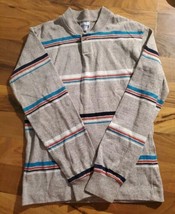 Our Gang Health-Tex Polo Shirt Boys Size 12 Gray Long Sleeve USA Single Stitch  - £18.59 GBP