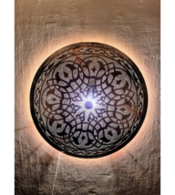 Shimmering Oasis Copper Wall Light,Moroccan artisans, Ethnic home décor,  - £234.67 GBP