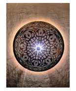 Shimmering Oasis Copper Wall Light,Moroccan artisans, Ethnic home décor,  - $410.31 CAD