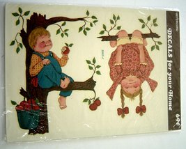 Vintage Meyercord Decals Country Kids in Apple Tree Decorative Transfers - $14.99