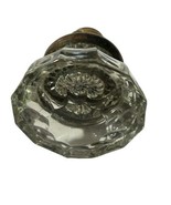 Antique Vintage 12 Point Clear Crystal Glass Brass Door Knob - £10.93 GBP