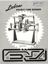1969 Lubow Double Tube Bender Model DTB-2 Advertising Brochure - $12.13