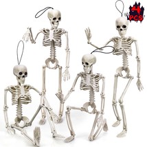 4 Pcs Halloween Hanging Skeleton Decoration, 16 Posable Skeleton Halloween Decor - £25.29 GBP