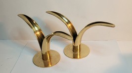 2 Brass Lily Candle Holders from Japan - £35.14 GBP