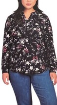 Hilary Radley Ladies&#39; Size XXL, Long Sleeve Blouse, Blue Floral - £14.21 GBP