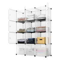 Bookcase Bookshelf Organizer Cabinet 12-Cube Storage Shelf Cube Shelving... - £46.97 GBP