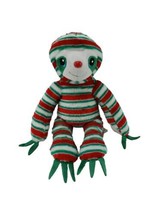 Build A Bear Sloth Plush Peppermint Twist 18&quot; Stuffed Toy Red Green Stripes BAB - £13.99 GBP