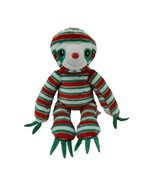 Build A Bear Sloth Plush Peppermint Twist 18&quot; Stuffed Toy Red Green Stri... - £14.04 GBP