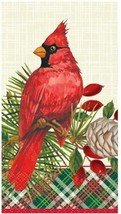 Red Cardinal Christmas Plaid Paper 16 Ct Guest Napkins - $7.91