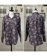 Vintage 70s Levi’s Polyester Button Blouse Shirt M - €21,62 EUR